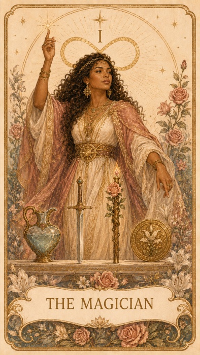 The Magician — Major Arcana I in the Mama Blue Tarot deck